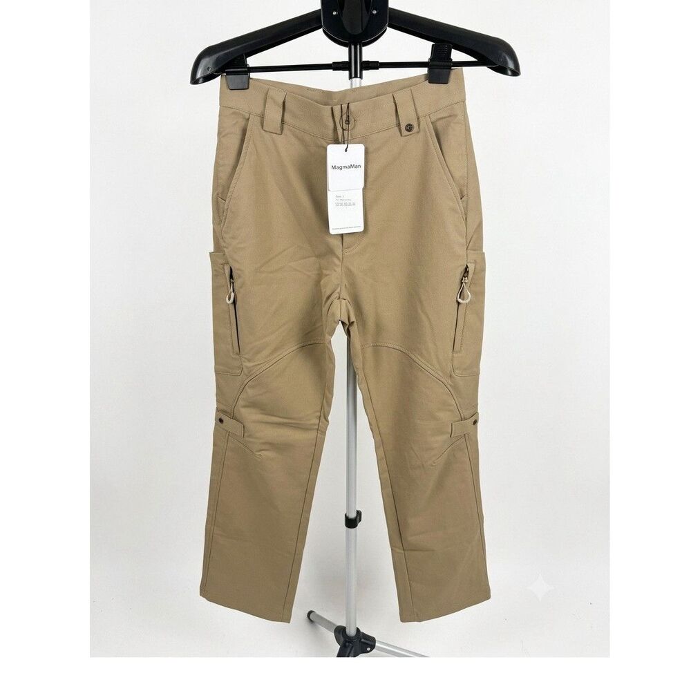 MagmaMan Mens Cargo Pants Size S Tan Polyester Tactical Outdoor Hiking Trousers